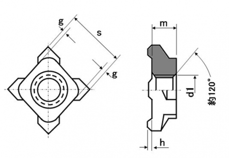 四角溶接ナット パイロット無し(1Ｄ形)の通販はねじコンシェル.com